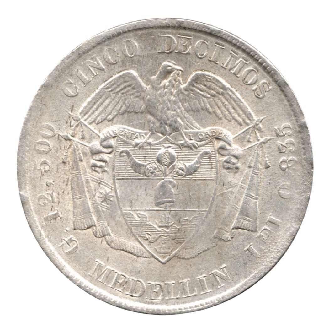 Cinco Décimos 1884 Medellín