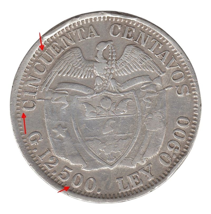 50 Centavos 1918 Remarcada