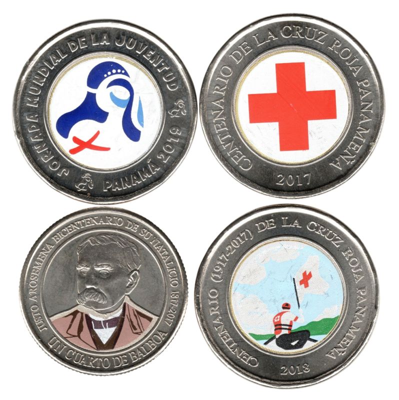 Set 4 monedas de Panamá 2017