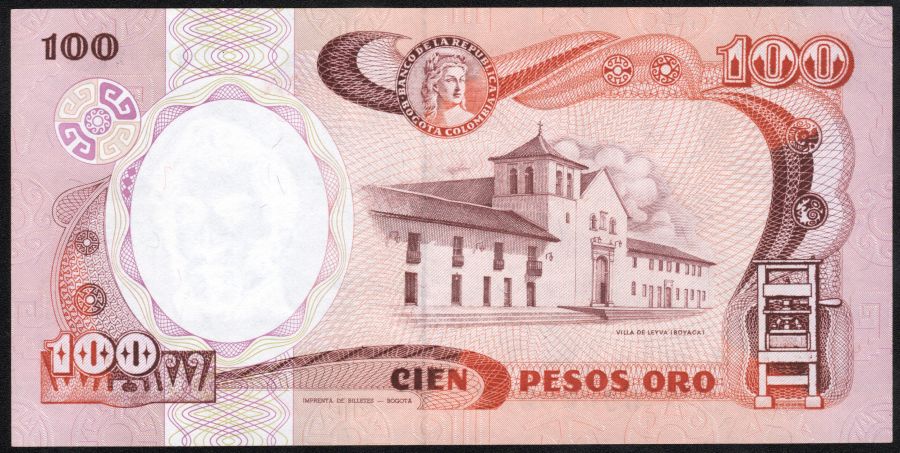 100 Pesos Oro #20 Bajo 1986