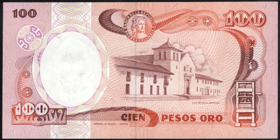 100 Pesos Oro Radar 1986