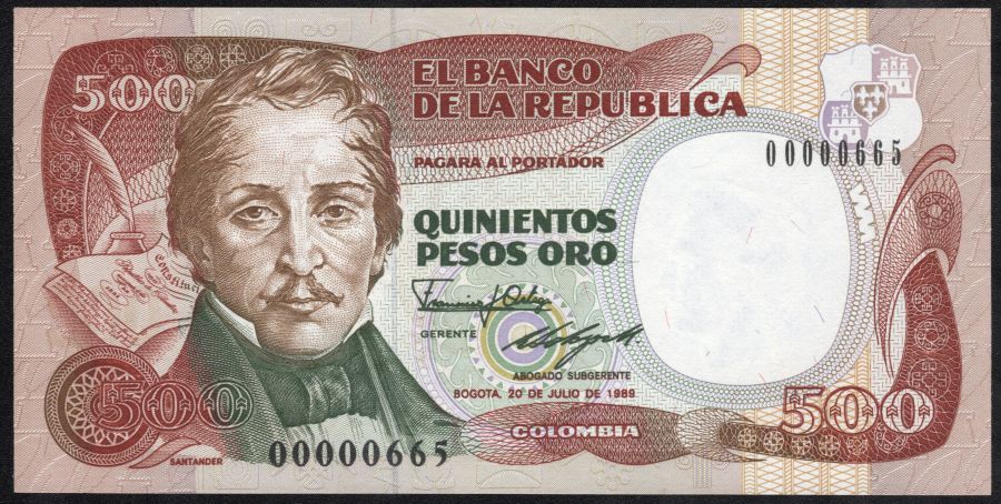 500 Pesos # 665 Bajo1989