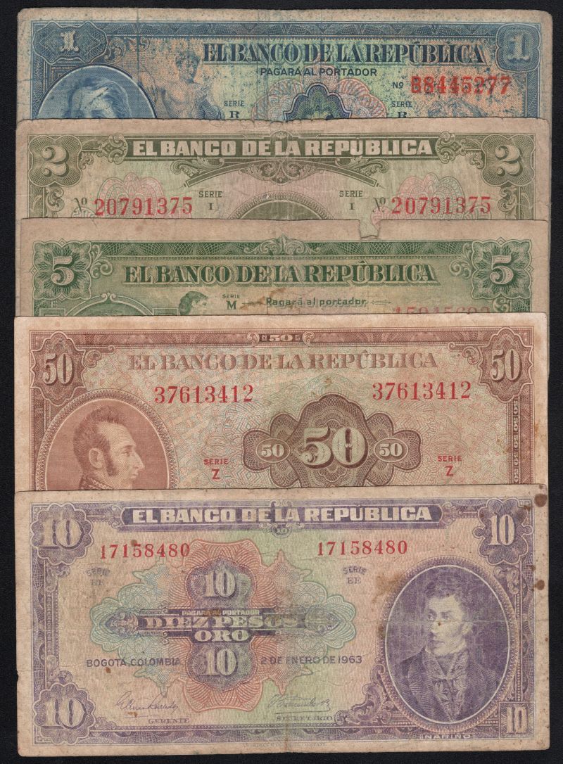 Colección 5 billetes Oro