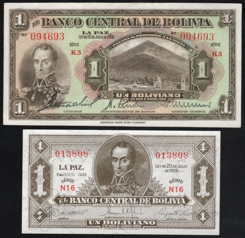 Juego Billetes de Bolivia