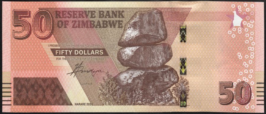 50 dólares de Zimbabue 2020
