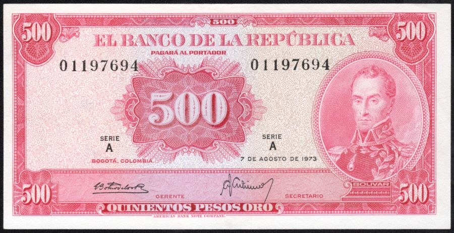 500 Pesos Seria A 1973