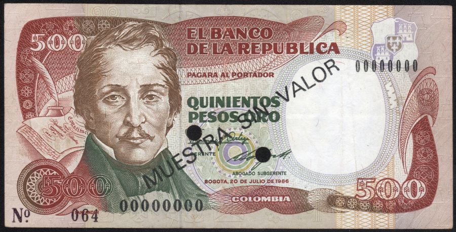 500 pesos Specimen No 064