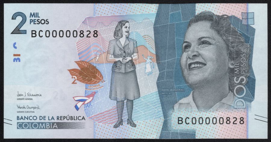 2000 Pesos # 828 Bajo