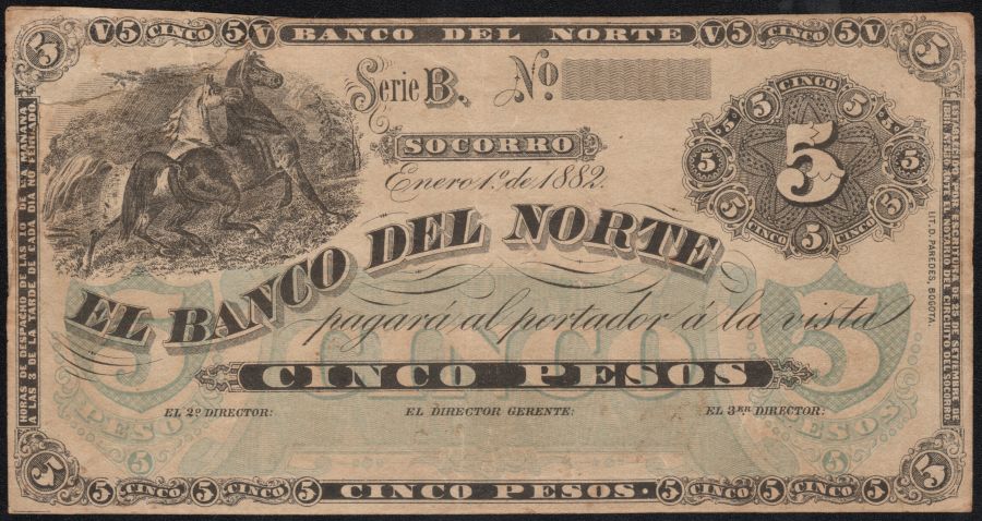 5 Pesos Banco del Norte Reparado