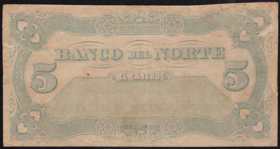 5 Pesos Banco del Norte Reparado