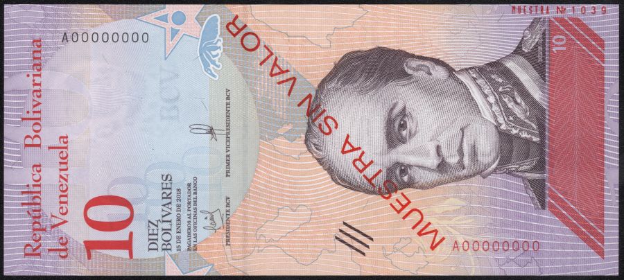 Muestra sin Valor 10 Bolivares