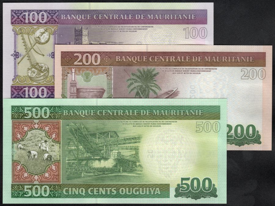 Set de 3 billtes Mauritania