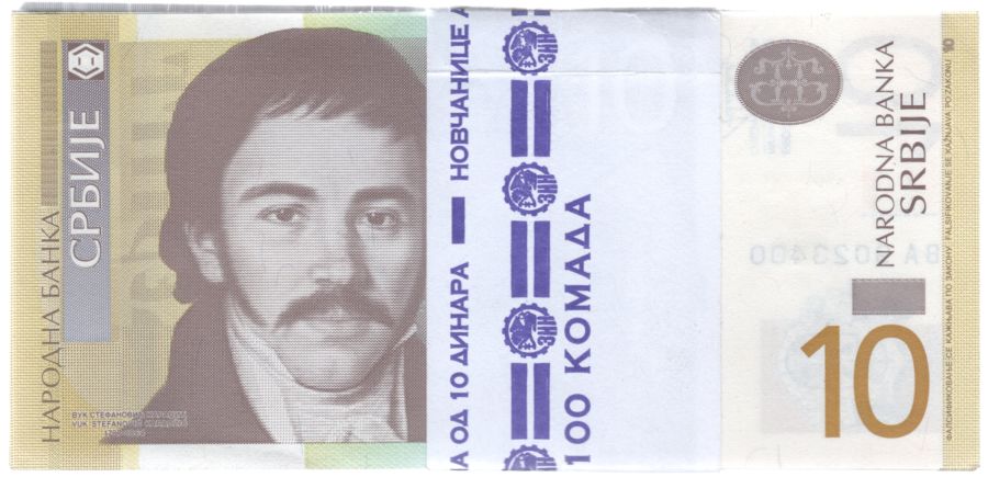 Fajo 100 billetes Serbia 10
