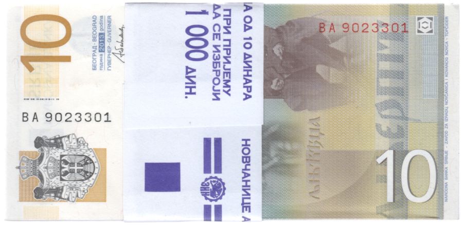 Fajo 100 billetes Serbia 10