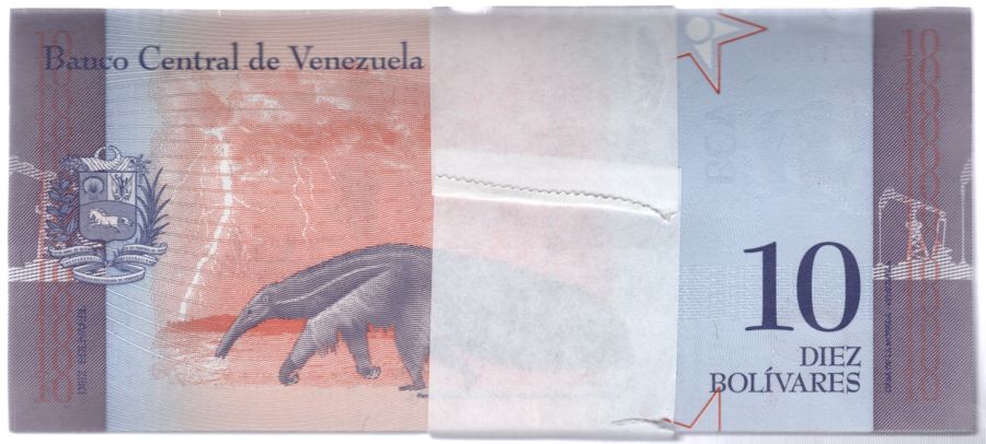 Fajo 100 billetes 10 Bolivares 2018