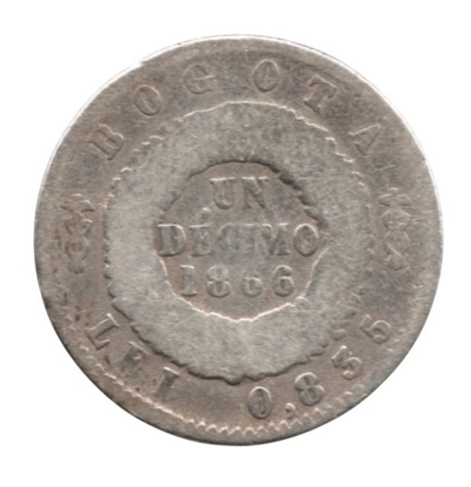 Un Décimo 1866 Bogotá Lei 0.835