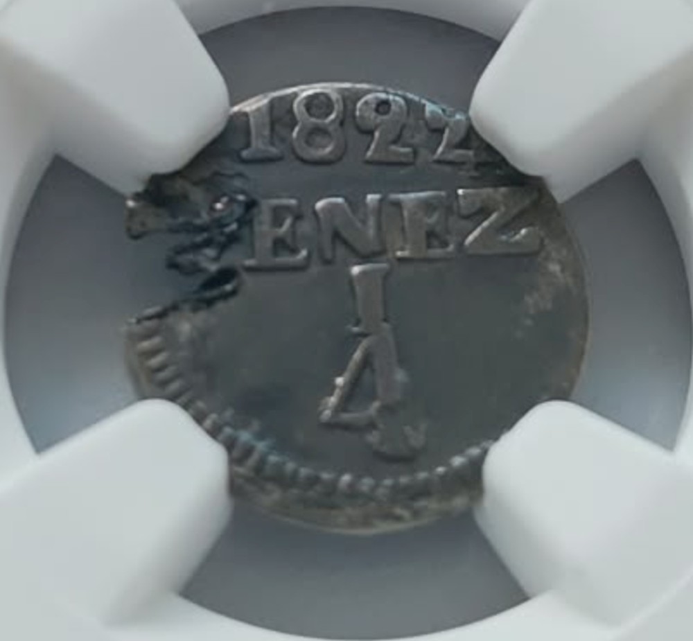 1/4 Real 1822 Caracas LA GRAN COLOMBIA