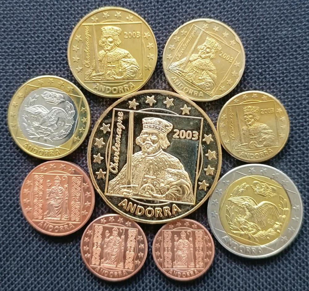 Juego de prueba ANDORRA de 9 monedas