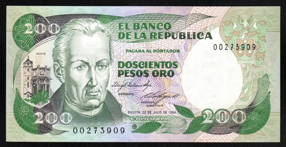 200 pesos reposición 20 julio 1984