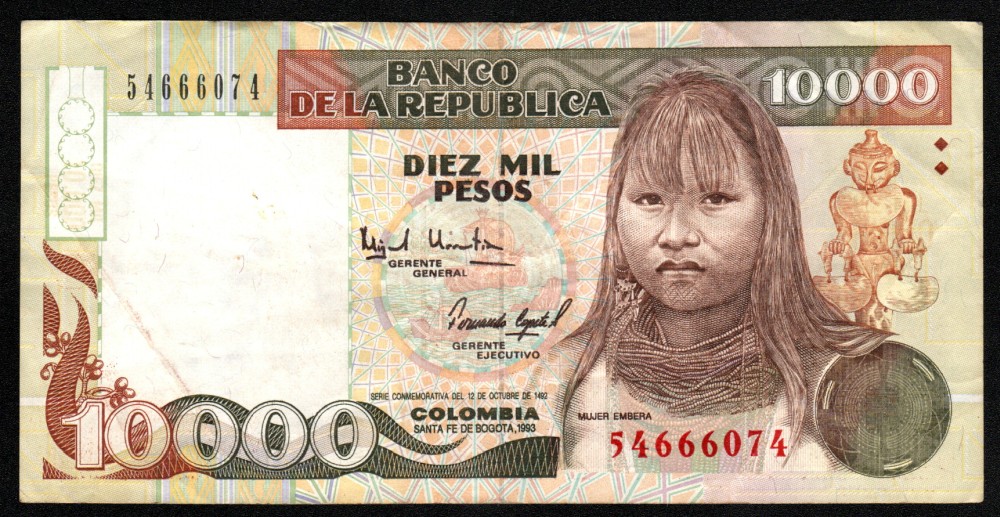 10000 pesos Embera 1993