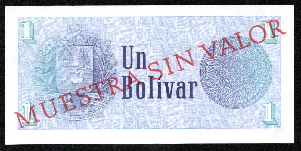 1 Bolivar Muestra sin Valor 1989