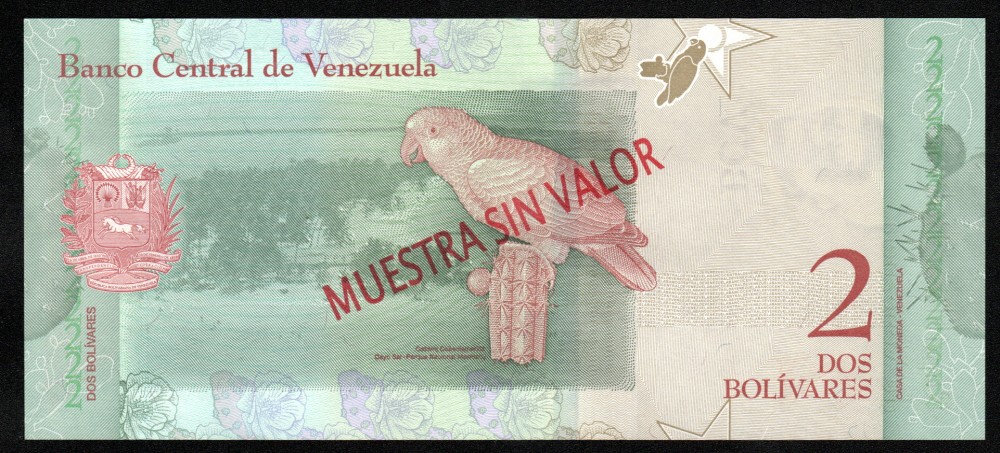 2 Bolivares Muestra sin Valor 2018