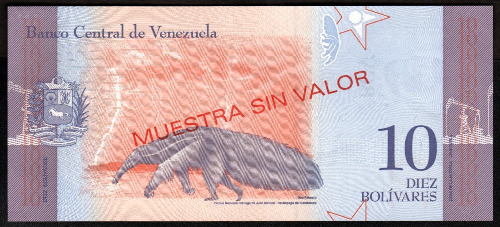 10 Bolivares Muestra sin Valor 2018