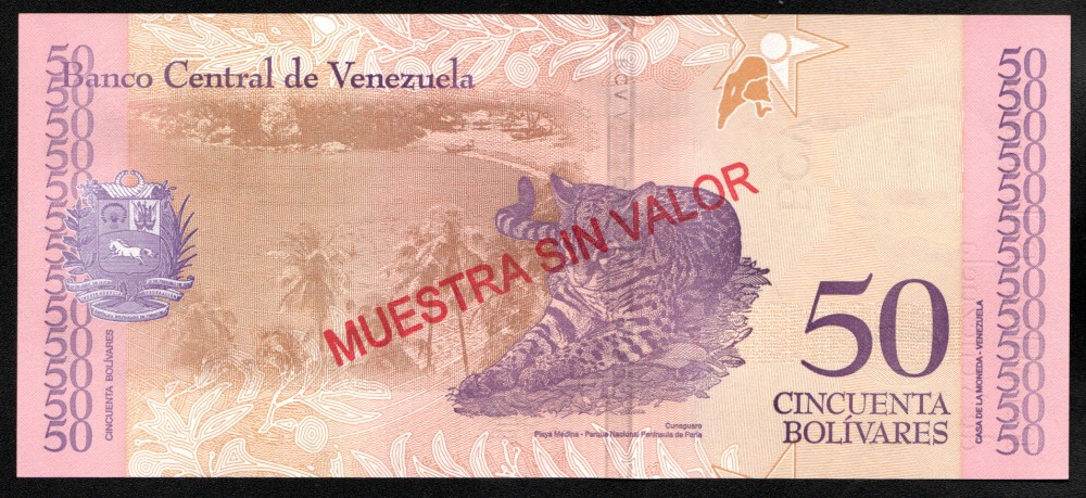 50 Bolivares Muestra sin Valor 2018