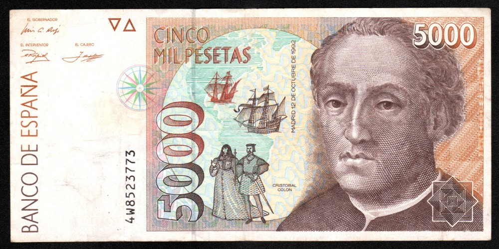 5000 pesetas España, Madrid 1992