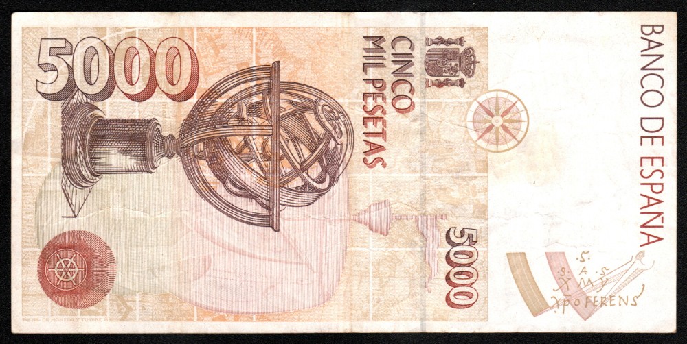 5000 pesetas España, Madrid 1992