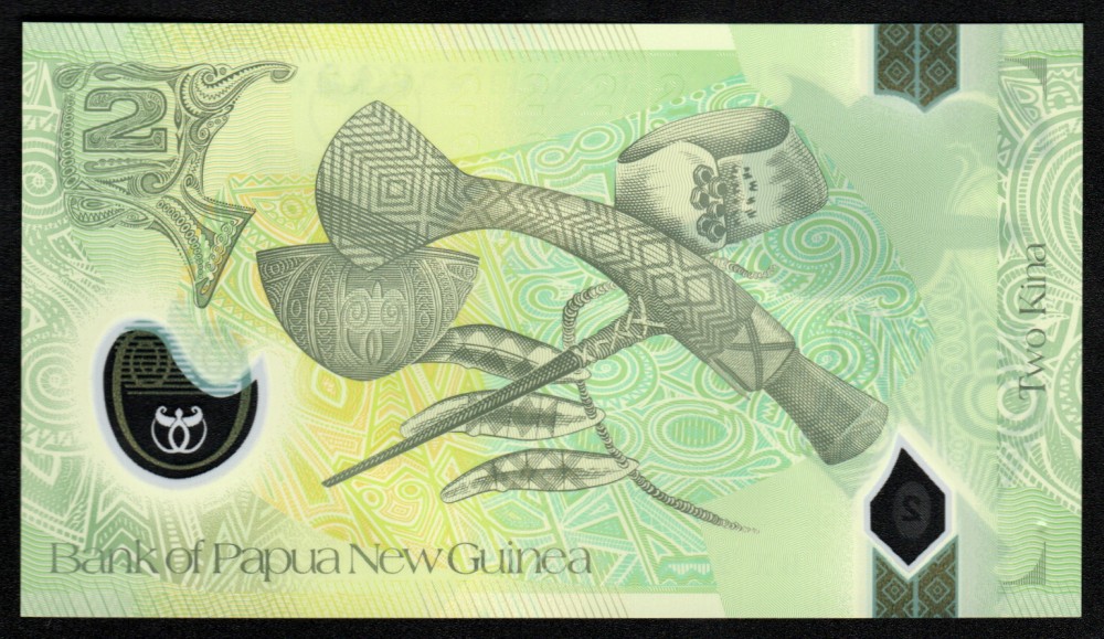 2 Kina Papua nueva Guinea plástic