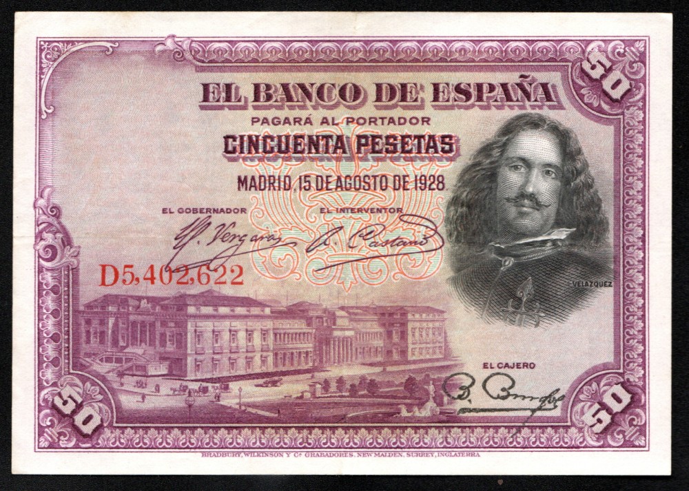 50 pesetas España 15 Agosto 1928