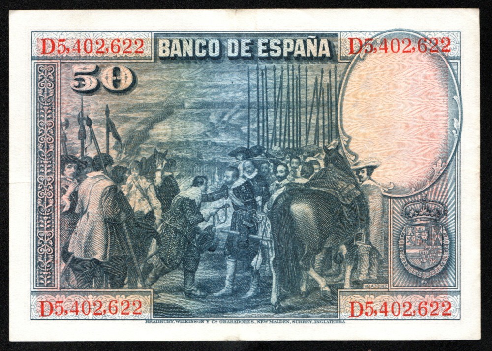 50 pesetas España 15 Agosto 1928