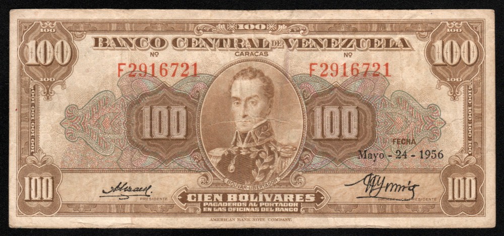 Venezuela 100 Bolivares 1956