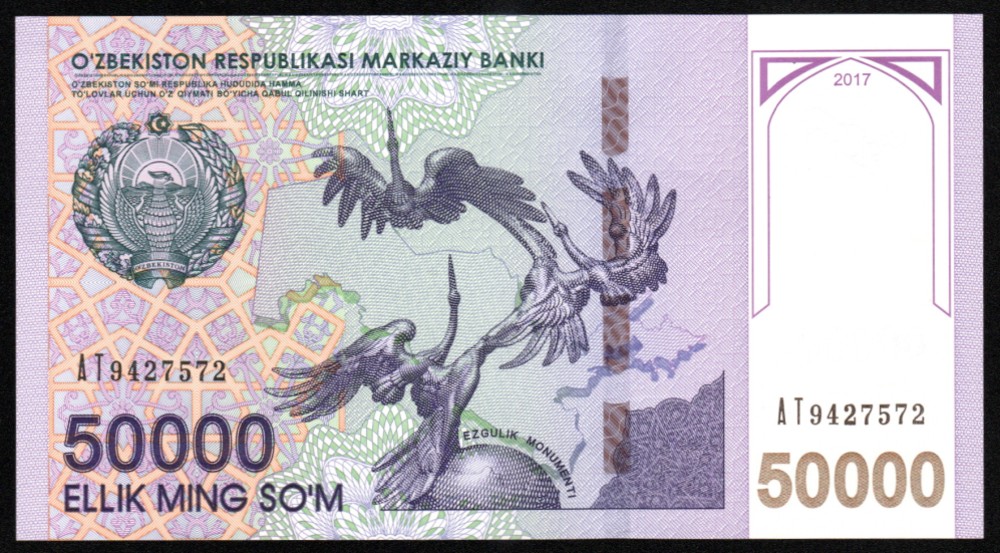 Uzbekistán 50.000 Som 2017
